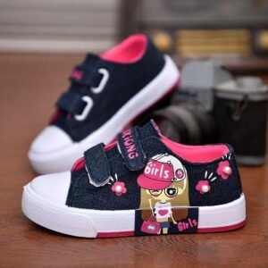Girls Low Top Sneakers Breathable Canvas Shoes  Blue