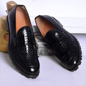 Depally NEW CRACK SKIN DESIGNERS SHOE BLACK