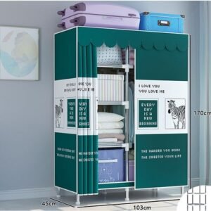Mobile Wardrobe With Zebra Pattern Cover Fabric