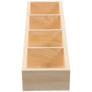 Wooden Tea Bag Box Compartments Coffee Bag Holder Countertop Divided Storage Container  Sugar Packet Holder Teabag Organizer Box