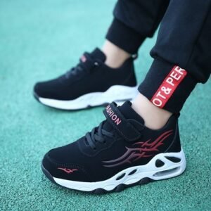 Kid's Basketball Shoes Non-slip Sneakers-Black Red ? Prix Pas Cher