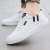 Youth Men's Low Flat Casual Canvas Shoes-White