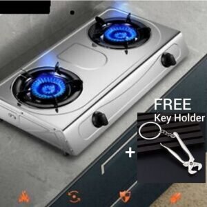 Low Gas Consumption Auto Ignition Stainless Steel Table Top Gas Cooker- 2 Burners + Free Key Holder