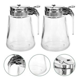 2 Pcs Gl Syrup Dispenser Seasoning Pot Sugar for Coffee Bar Maple Stainless Steel Pancake