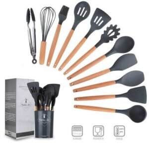 11 Pieces Premium Quality Silicone Non-Stick Spoon Set