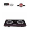 2 Hob Glass Table Top Gas Cooker - Black