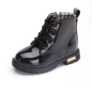 Unisexe Glossy Children Boots_ Black