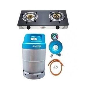 Cepsa 12.5kg Cylinder Glass Cooker,Regulator, Hose & Clips