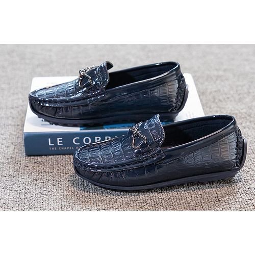 Boys Loafers Slip-Ons Shoes- Black