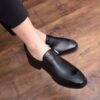 EUR Size 38-47 Office Shoes Men Fashion Buckle Business Shoes Patent Leather Shoes For Men Black