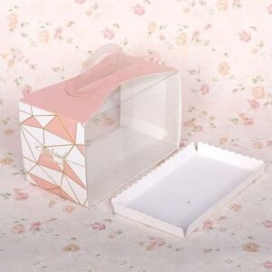 Packaging Box, Colour: Large Pink Geometric (With Tray)