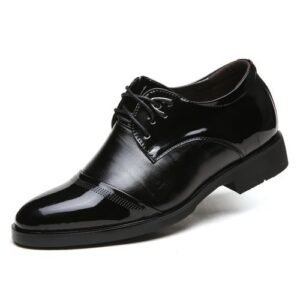 2.36 Inch Height Increasing Formal Shoes Men Businesses Casual Shoes (Black)