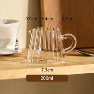 nsparent Coffee Cup 100/200/370ml Gl Milk Jug With Handle Frothing Sharing Pot Graduated Milk Foam Coffeeware