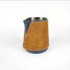 450ml 304 Stainless Steel Latte Coffee Cup Leather Case Pointed Mouth Thickened Milk Foam Cup Pull Flower Tank Barista Tools