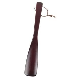 Long-Handled Wooden Shoe With Hanging Loop Wood Shoehorn