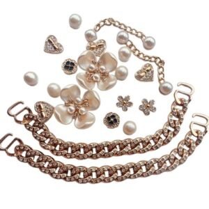 Croc Clogs Rhinestone Shoe Charms Set Heart Flower Pearl Decor Diy