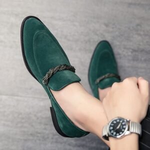 Mens Formal Shoes Oxford Business Office Dress-Green