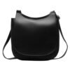 915 Generation Women Wide Solid Color Shoulder Handbags Bags Black