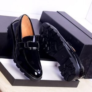 MEN LARGE VERSE HEEL DESIGNERS SHOES BLACK