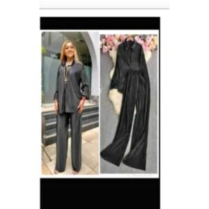 Long Sleeve Shirt And Wide Leg Pant Set