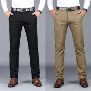 2in1 Fitted Corporate Chinos Pant : Black, Brown