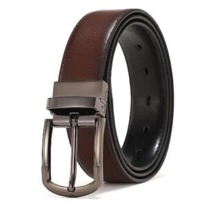 Men Genuine Leather Belt Reversible Buckle Brown And Black Belt Business Dress Belts For Men