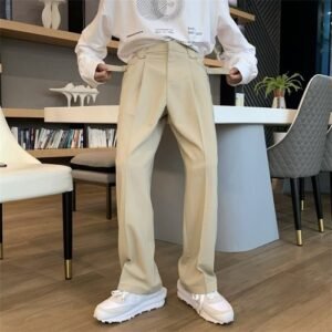 Khaki Black  Suit Pants Men's Fashion Business Society Mens Dress Pants Korean