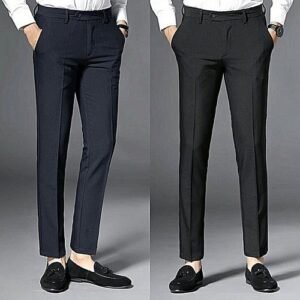 2In1 Men's Smart Corporate Quality Trousers - Black +Navy Blue