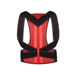 (red)Back Waist Posture Corrector Adjustable Adult Correction Belt Waist Trainer Shoulder Lumb JIN
