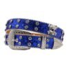 3.3CM Punk Rock Crystal Studded Belt Men Women Western Cowboy With Diamond Bing