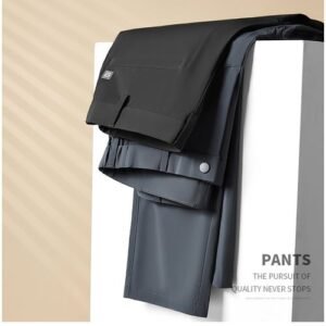 2in1 Luxury Stock Suit Trouser For Men-Black And Ash