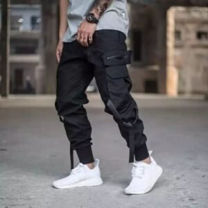 Jones Wears Hip Hop Streetwear Black Cargo Pant