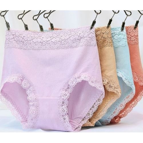 4PCS Ladies Plus Size Pure Cotton Pants/Briefs/ Underwear(4in1)