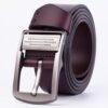 Jeans Belt Vintage Mens Big Pin Buckle Wide Belts Kemer Cow Leather Belts Ceinture Homme Luxe Marque Cinta(D Brown)