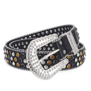 Men's Jeans Rhinestone Large Size Belt Women's Belt Western Denim Shiny Rivet