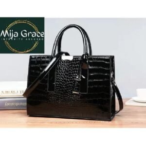 {MijaGrace} Women's Fashion Leather Shoulder Bag, Tote Designer Bag - Black
