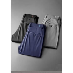 3 In 1 Men's Corporate Smart Suit Trousers -Black, Navy Blue & Ash