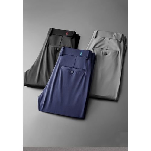 3 In 1 Men's Corporate Smart Suit Trousers -Black, Navy Blue & Ash