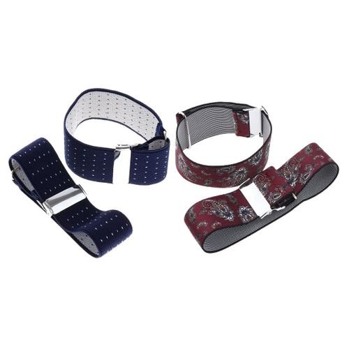 2pairs Mens Shirt Sleeve Arm Garter Stretch Jacquard Cuff Holder With