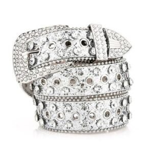 (Silver)Adult Rhinestones Belt For Dress Crystals Diamond Waist Belt Shinning Rhinestones Wide XXM