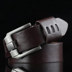 Vintage PU Leather Belt Men's Punk Cowboy Casual Pin Buckle Belt High New Quality Mens Belt For Jeans Long 110cm(Coffee)