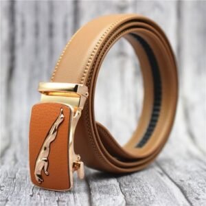 Cow Leather Men's Automatic Buckle Belt Blue//brown/black/red 3.5CM Width