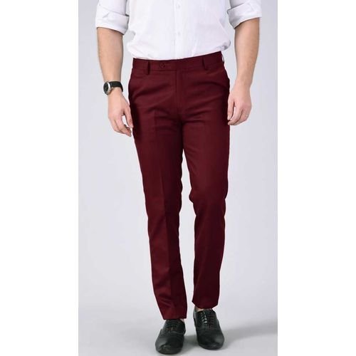 Men's Wine Trouser (Men's Quality Plain Suit Trouser)