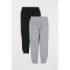 Pack Of 2 Joggers Sweatpants- Black & Light Grey