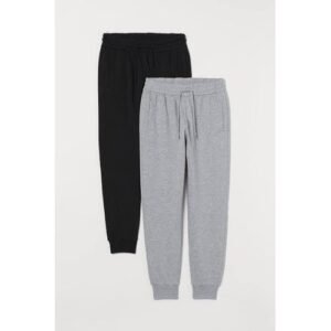 Pack Of 2 Joggers Sweatpants- Black & Light Grey