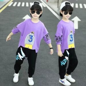 Type 3 2 4 6 8 10 12 Years Kids Clothes Set Baby Boy Casual Tops