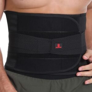 (Black)WorthWhile Orthopedic Corset Back Support Gym Fitness Weightlifting Belt Waist Belts Squats Dumbbell Lumbar Brace Protector MAA
