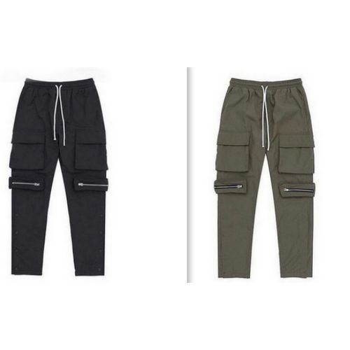 2 Cargo Combat Jogger With For Men And Women-Black/army Green