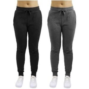 2 In 1 Ladies High Valued Joggers.- Black & Grey