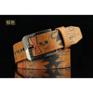 Ll Skeleton Pattern Pin Buckle Belt Men's/Women's Punk Style Fashion Casual